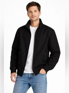 Calvin Klein Men's Black Wool Bomber Jacket size XXL
